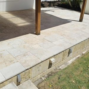 Pressure cleaning to limestone pavers